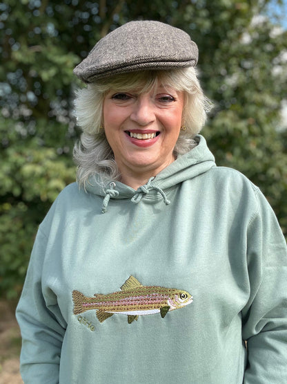 Rainbow Trout Embroidered Hoodie