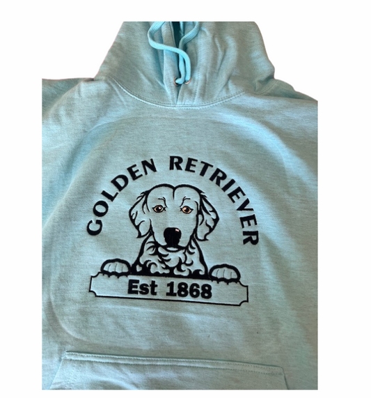 Golden Retriever Hoodie - Seafoam Green