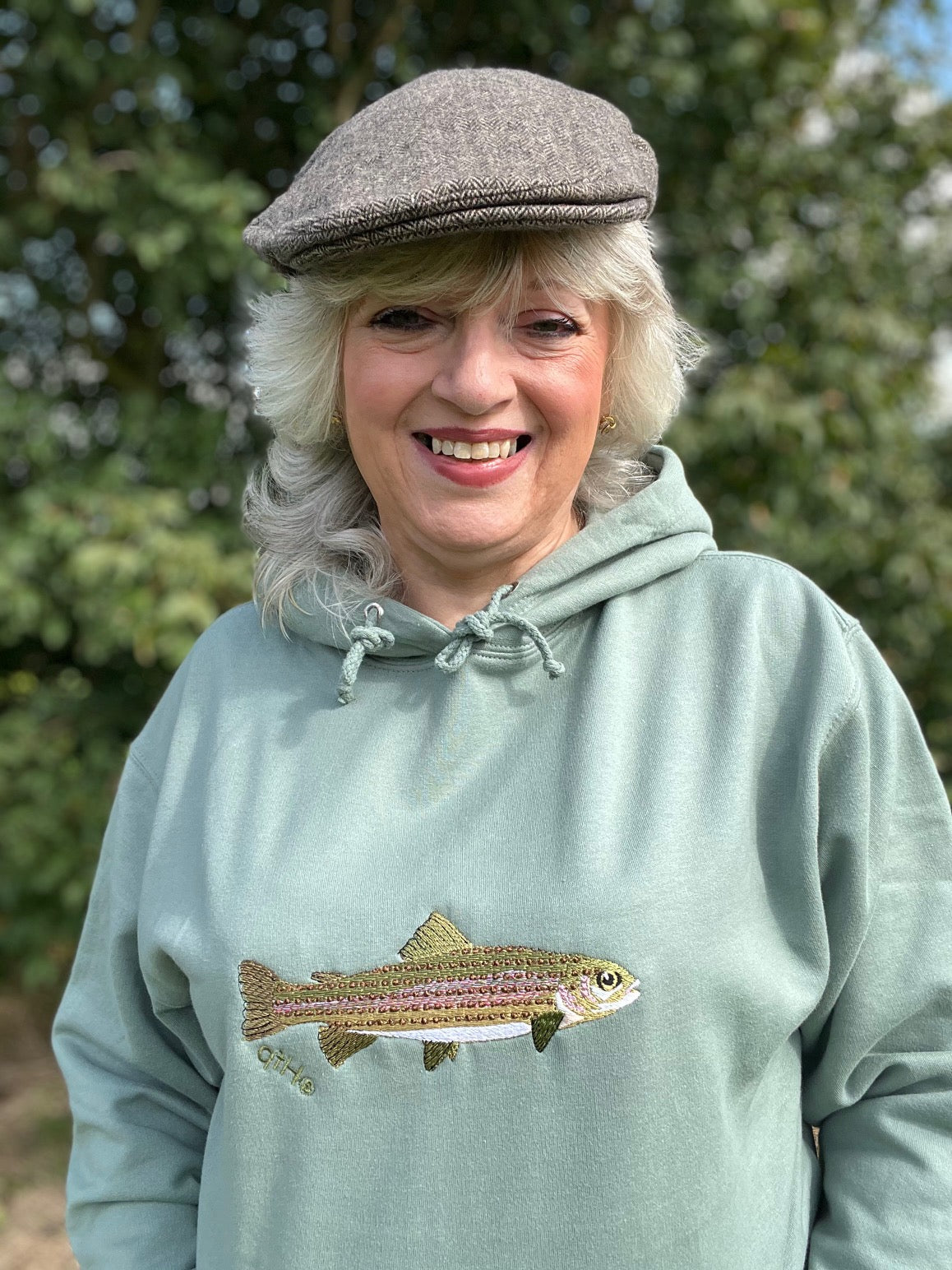 Rainbow Trout Embroidered Hoodie