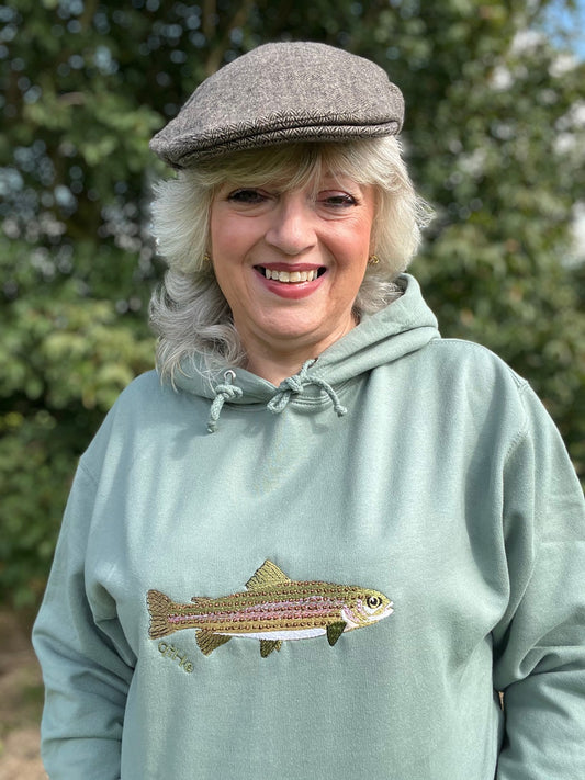 Rainbow Trout Embroidered Hoodie