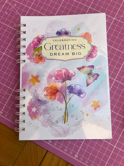 Manifestation Journal with beautiful flowers and butterflies to write you dreams