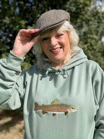 Rainbow Trout Embroidered Hoodie